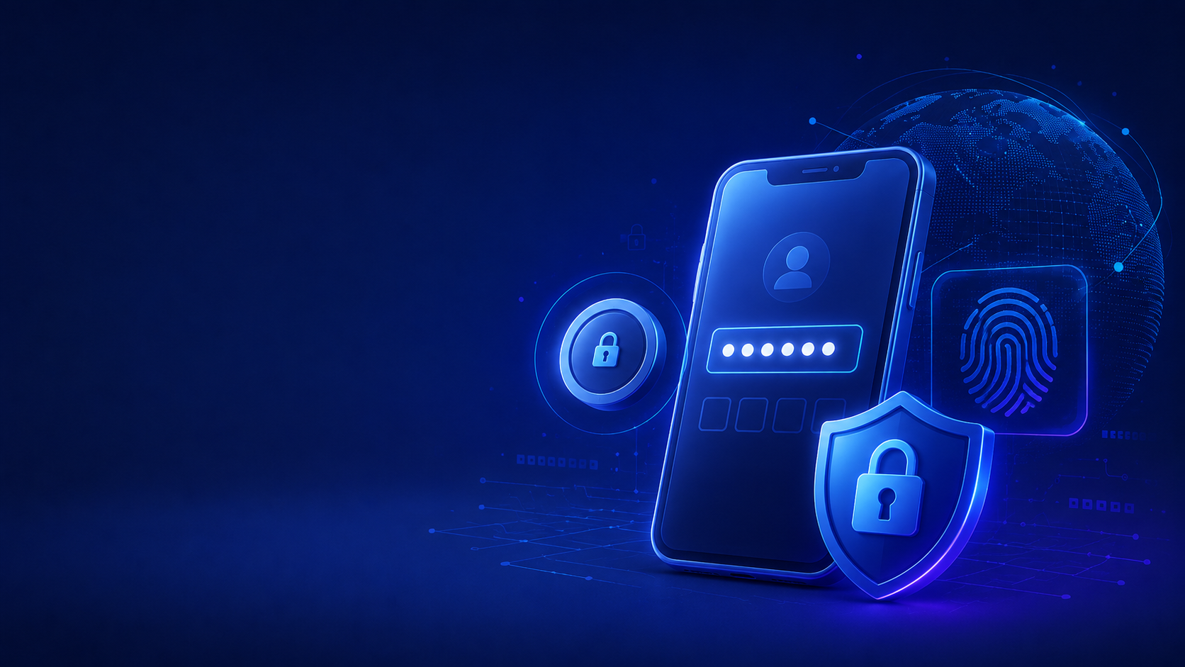 Two-factor authentication with phone, fingerprint, and shield